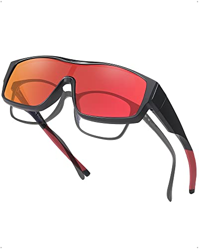 LVIOE Überzieh Sonnenbrille Damen Herren, Polarisiert Überbrille für Brillenträger UV400 Schutz von LVIOE