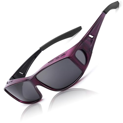 LVIOE Unisex Polarisiert Überzieh-Sonnenbrille, Fit Over Brille für Brillenträger UVA UVB Schutz von LVIOE