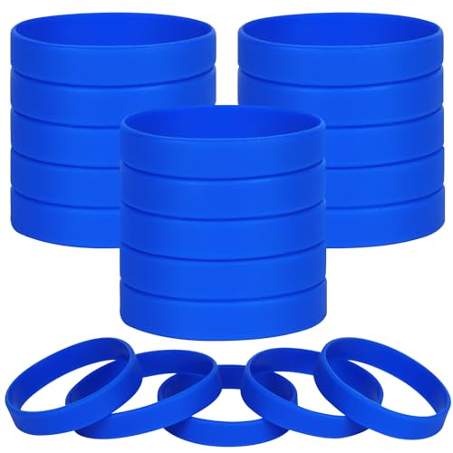 LVNRIDS 100 Stück Silikon Armbänder, Sport Party Gummi Elastic Armband gummiarmbänder kinder Blau von LVNRIDS
