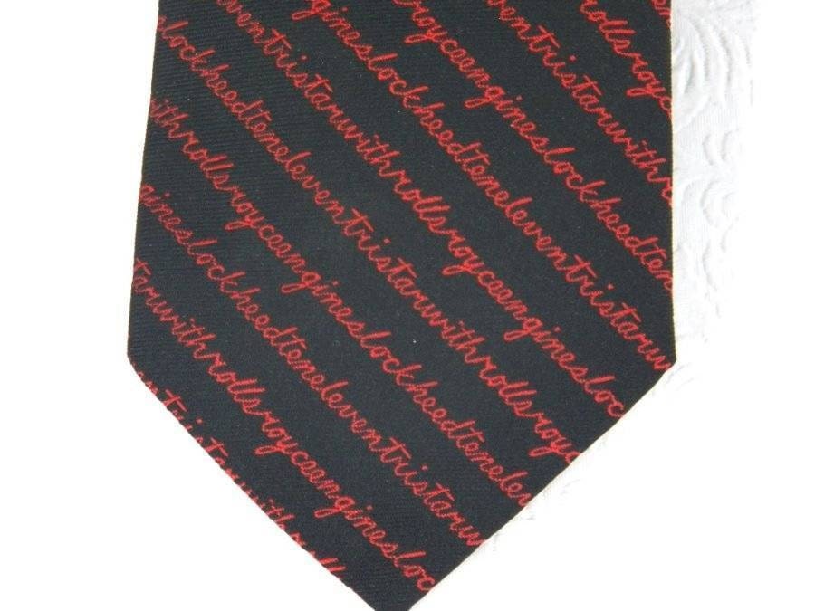 Vtg Prince Consort Goldene Spange Lockheed Schwarz Rot Script Krawatte von LVPinkPeacock
