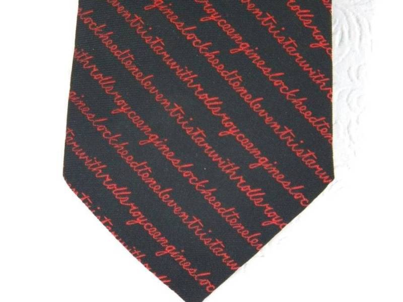 Vtg Prince Consort Goldene Spange Lockheed Schwarz Rot Script Krawatte von LVPinkPeacock