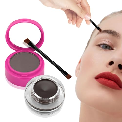 Augenbrauenpuder-Set - 2-in-1-Augenbrauen-Puder-Modellierset | Doppelkopf-wasserdichtes Augenbrauen-Make-up-Set, Augenbrauen-Kontur-Set für Mädchen und Frauen, Geburtstagsgeschenk Lvtfco von LVTFCO