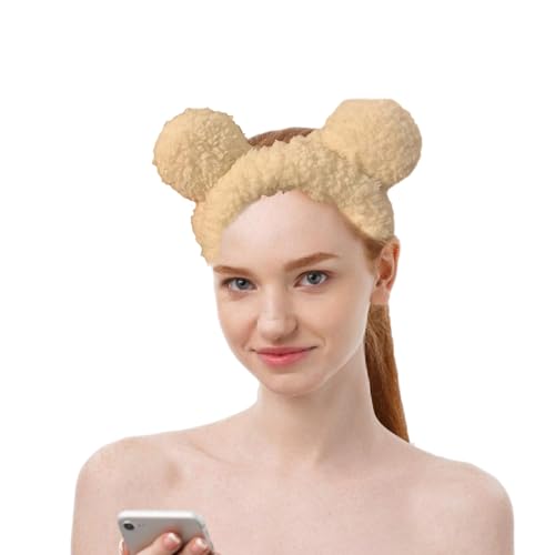 Bärenohren Spa Stirnband - Bequeme elastische Stirnbänder mit Bärenohren - Schönheitsprodukte für Mädchen für Hausarbeit, Gesichtsreinigung, Make-up, Baden, Hautpflege Lvtfco von LVTFCO