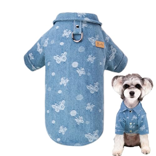 Hemden für Hunde | Denim-Welpenhemden für kleine Hunde und Jungen,Warme Hundebekleidung, weiche Welpenkleidung, süße Hundekleidung für Reisen, Welpen, Haustiere Lvtfco von LVTFCO
