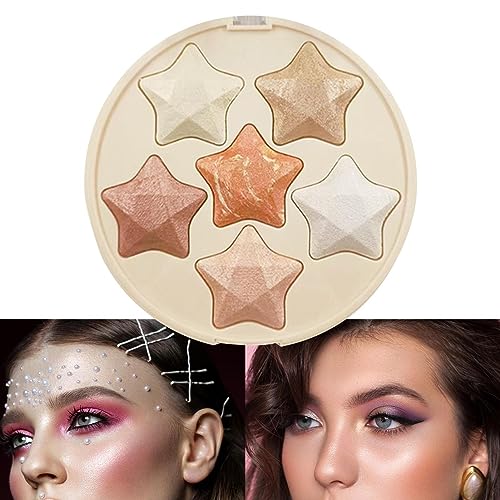 Highlighter-Puder | Natürliche aufhellende Pentagramm-Palette,Schönheitsprodukte für Damen, Kosmetika für Zuhause, Arbeit, Treffen, Einkaufen, Dating, Reisen Lvtfco von LVTFCO