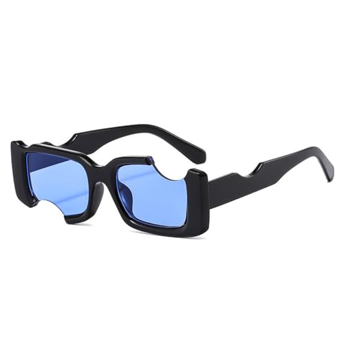 LVTFCO Beliebte Mode Einzigartige Rechteck Sonnenbrille Frauen Vintage Candy Farbe Brillen Männer Quadratische Farbtöne UV400 Sonnenbrille, Blau Grün, Einheitsgröße von LVTFCO