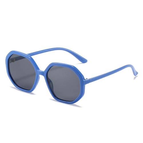 LVTFCO Beliebte Mode Polygon Quadrat Sonnenbrille Frauen Vintage Bonbonfarben Brillen Männer Schattierungen UV400 Gradient Sonnenbrille,Blaugrau,Einheitsgröße von LVTFCO