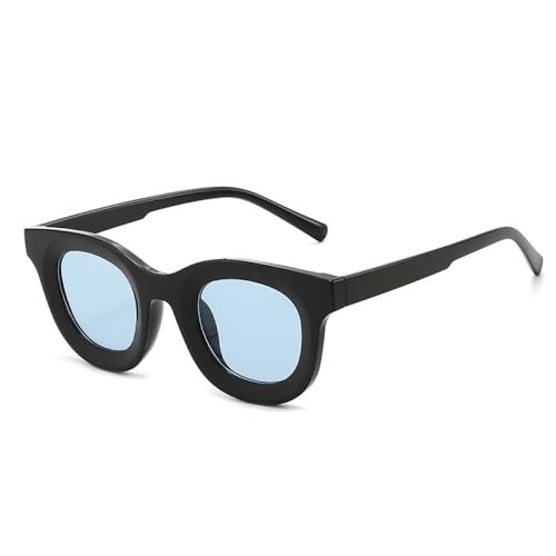 LVTFCO Beliebte Mode Runde Bunte Frauen Sonnenbrille Retro Trend Gelee Farbe Brillen Schattierungen UV400 Männer Sonnenbrille, Schwarz Blau, Einheitsgröße von LVTFCO