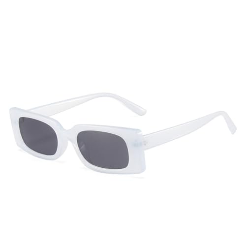 LVTFCO Beliebte modische Sonnenbrille in Bonbonfarben für Damen, Retro, klein, rechteckig, UV400, für Herren, Jelly Tea, quadratische Sonnenbrille, Jelly White Gray, Einheitsgröße von LVTFCO