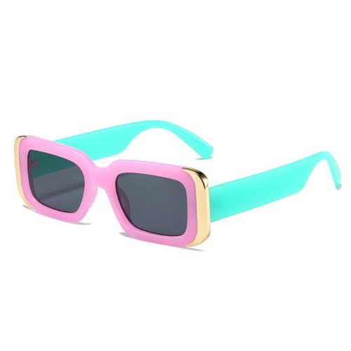 LVTFCO Beliebte modische quadratische Sonnenbrille für Damen, Retro, Jelly-Farbtöne, UV400, Sonnenbrille mit Farbverlauf, Lila, Grün, Grau, Einheitsgröße von LVTFCO