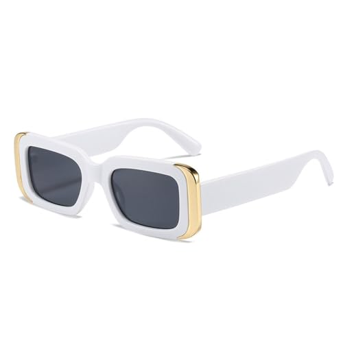 LVTFCO Beliebte modische quadratische Sonnenbrille für Damen, Retro, Jelly-Farbtöne, UV400, Sonnenbrille mit Farbverlauf, Weiß/Grau, Einheitsgröße von LVTFCO