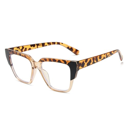 LVTFCO Cat Eye-Brille, bunt, für Damen, modisch, polygonal, transparent, für Herren, Leopardenmuster, weiß/schwarz gestreift, Einheitsgröße von LVTFCO