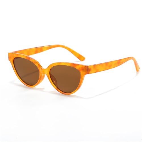 LVTFCO Cat Eye Sonnenbrille Damen Herren Shades Retro Cat Eye Sonnenbrille UV400 Vintage Reisebrille Damen, orange Leopard braun von LVTFCO