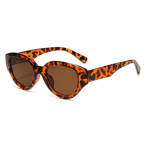 LVTFCO Cat Eye Sonnenbrille Damen Mode Damen Outdoor Sport Sonnenbrille Vintage Herren Fahrradbrille Autofahren UV400 Brille,Leopard,Einheitsgröße von LVTFCO