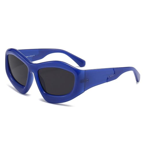 LVTFCO Cat Eye Sonnenbrille für Damen, modische Sonnenbrille fürs Autofahren im Freien, UV400, Retro-Sonnenbrille mit Polygon-Muster, Rot/Gelb, Einheitsgröße von LVTFCO