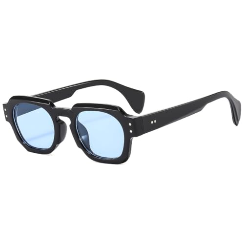 LVTFCO Fashion Square Damen Herren Luxus Sonnenbrille Retro Sport Herren Trendy Schwarz Grau Sonnenbrille Shades UV400,Blau von LVTFCO