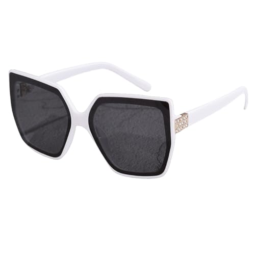 LVTFCO Fashion Square Gradient Sonnenbrille Damen Luxus Trendy Diamant Dekoration Sonnenbrillen Shades Eyewear UV400,Weiß,Einheitsgröße von LVTFCO