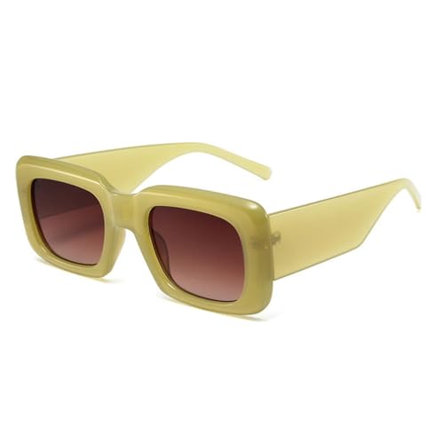 LVTFCO Fashion Square Sonnenbrille Damen Vintage Luxus Damen Sonnenbrille Shades UV400 Herren Retro Trending Brillen, Schwarz Blau Gelb, Einheitsgröße von LVTFCO