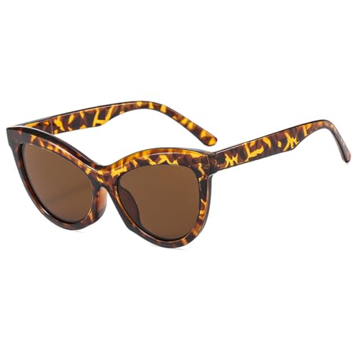 LVTFCO Klassische modische Katzenaugen-Sonnenbrille für Damen, Vintage-Sonnenbrille, dickes Rahmendesign, UV400-Schutz, Leopard von LVTFCO