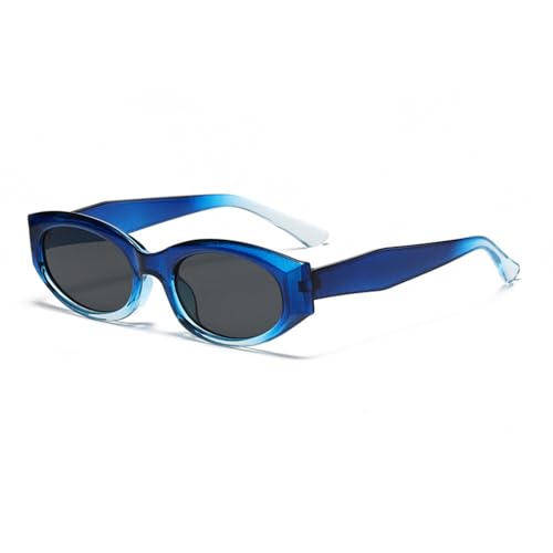 LVTFCO Kleine ovale Vintage-Sonnenbrille für Damen, Retro-Sonnenbrille, weibliche Dame, Brille, Sport, Farbverlauf blau von LVTFCO