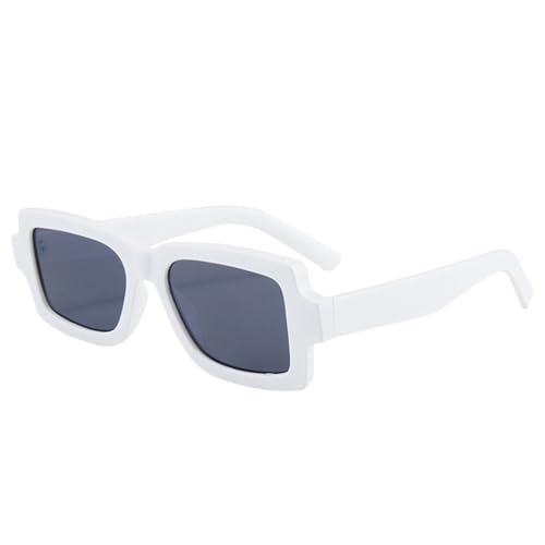 LVTFCO Kleine quadratische Sonnenbrille Damen Mode Blau Rot Farbtöne UV400 Herren Sonnenbrille,Weiß Grau,Einheitsgröße von LVTFCO