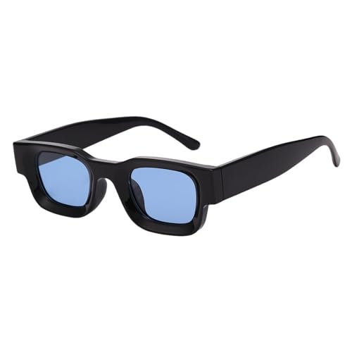 LVTFCO Kleine rechteckige Sonnenbrille für Damen, modisch, Retro, quadratisch, für Herren, klassisch, Vintage, schwarz, Punk-Sonnenbrille, UV400, blau, unpolarisiert, Einheitsgröße von LVTFCO