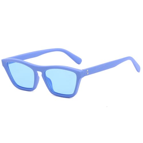 LVTFCO Mode Cat Eye Candy Farbe Frauen Nieten Farbverlauf Sonnenbrille Shades UV400 Männer Trend Blau Gelb Sonnenbrille, Blau blau, Einheitsgröße von LVTFCO