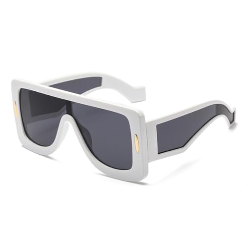 LVTFCO Mode Große Rahmen Verbundene Brille Weibliche Sonnenbrille Beständige Brille,Weiß Schwarz von LVTFCO