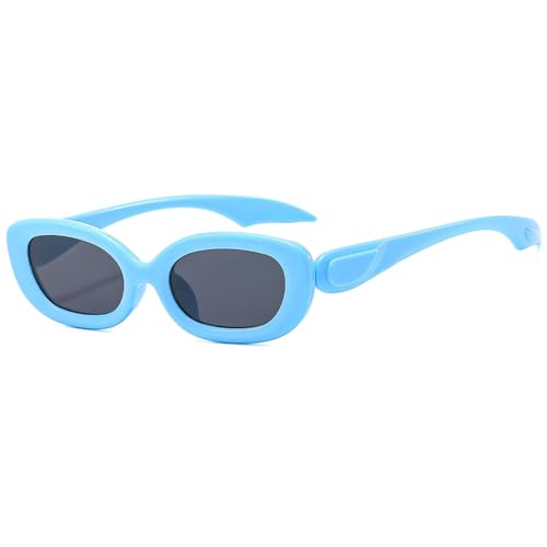 LVTFCO Mode Kleine Rahmen Brille Beliebte Oval Sonnenbrille Persönlichkeit Straße Foto Retro Sonnenbrille,Blau von LVTFCO