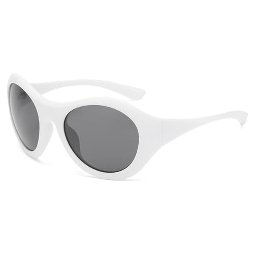 LVTFCO Mode Trendy Sonnenbrille Big Frame Oval Brille Personalisierte Retro Street Foto Brille Weiblich,Weiß von LVTFCO