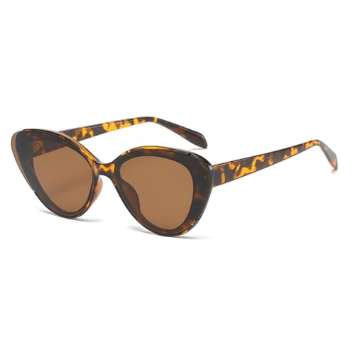 LVTFCO Modische Cat-Eye-Sonnenbrille für Damen, bunt, UV400, Retro-Farbverlauf, Cateye-Sonnenbrille, trendige Sonnenbrille für Damen, Leopard, Einheitsgröße von LVTFCO