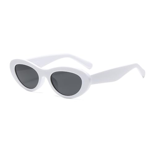 LVTFCO Modische Cat-Eye-Sonnenbrille für Damen und Herren, klassische Vintage-Sonnenbrille für Damen, UV400, trendige Sonnenbrille für draußen und unterwegs, weiß von LVTFCO
