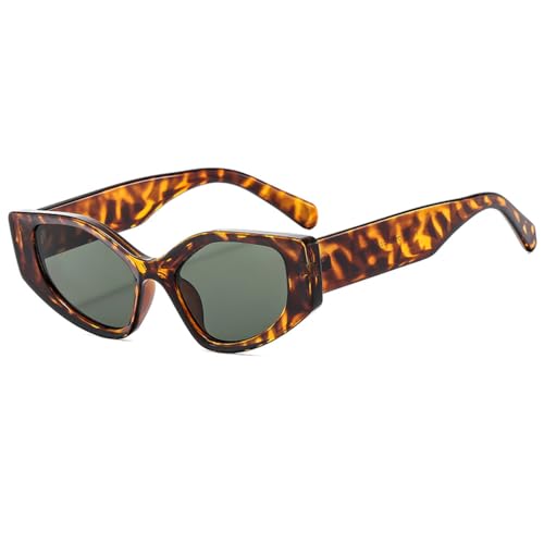 LVTFCO Modische Retro-Sonnenbrille mit Katzenaugen-Design, viele Farben, schwarz, für Damen und Herren, UV400-Schutz, Cateye-Sonnenbrille, Leopardenmuster von LVTFCO