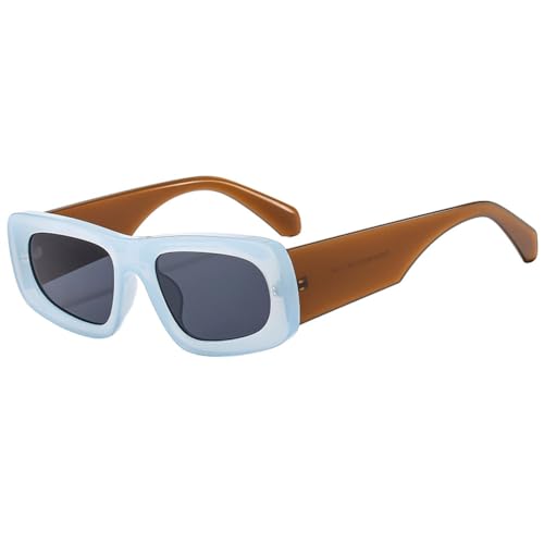 LVTFCO Modische Sonnenbrille für Herren, kleiner Rahmen, dicke Beine, Persönlichkeit, Sonnenschutz für den Außenbereich, Sport-Sonnenbrille, weiblich, UV400, Hellblau von LVTFCO