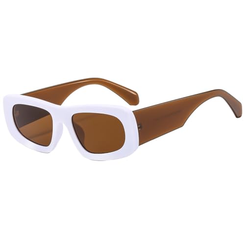 LVTFCO Modische Sonnenbrille für Herren, kleiner Rahmen, dicke Beine, Persönlichkeit, Sonnenschutz für den Außenbereich, Sport-Sonnenbrille, weiblich, UV400, weiß von LVTFCO