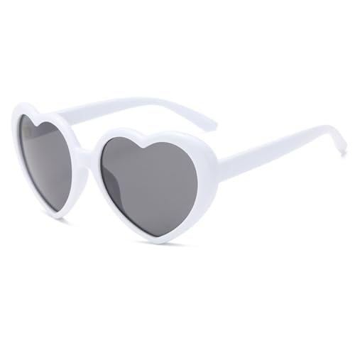 LVTFCO Modische Sonnenbrille mit Farbverlauf, beliebte Pfirsichherz-Brille, Anti-UV-Sonnenbrille, buntes Regenbogen-Design, weiß/schwarz von LVTFCO