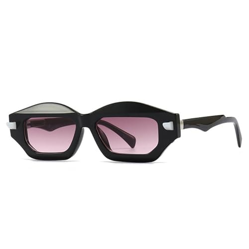 LVTFCO Modische Sonnenbrille mit Katzenaugen-Design, UV400, Retro-Look, Nieten, für Herren, Schwarz, Lila, Rosa, Einheitsgröße von LVTFCO
