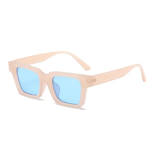 LVTFCO Modische Sonnenbrille mit quadratischem Rahmen, minimalistische Sonnenblende, hochauflösende Gläser, Sonnenschutzbrille, Rosa/Blau, Einheitsgröße von LVTFCO