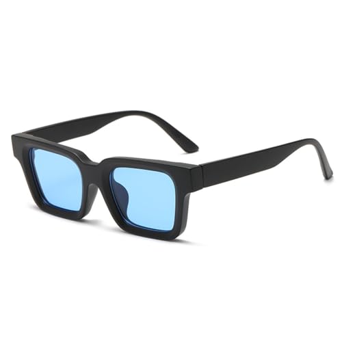 LVTFCO Modische Sonnenbrille mit quadratischem Rahmen, minimalistische Sonnenblende, hochauflösende Gläser, Sonnenschutzbrille, Schwarz/Blau, Einheitsgröße von LVTFCO