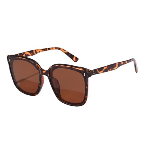 LVTFCO Modische Sonnenbrillen für Damen und Herren, trendiger Stil, quadratische Brille, UV400, Leopardenmuster von LVTFCO