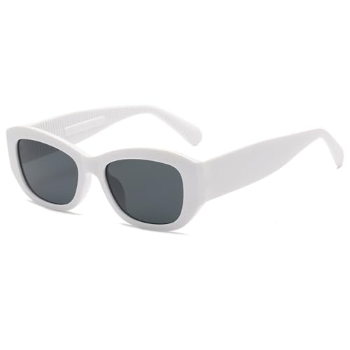 LVTFCO Modische Vintage-Sonnenbrille mit Katzenaugen für Damen und Herren, Retro-Sonnenbrille, Schatten für draußen, Reisebrille, UV400, weiß von LVTFCO