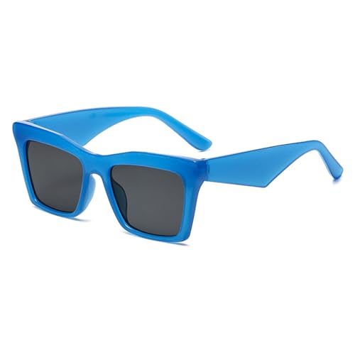 LVTFCO Modische klassische quadratische Sonnenbrille für Damen, UV400, Vintage-Punk-Brille für Herren, einfaches Design, Sonnenbrille, blau von LVTFCO