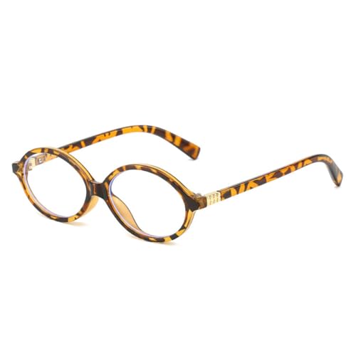 LVTFCO Modische kleine ovale Sonnenbrille für Damen, UV400, Vintage, klare Ozeanlinse, Herren, Punk-Trend-Sonnenbrille, Leopardenmuster, Einheitsgröße von LVTFCO