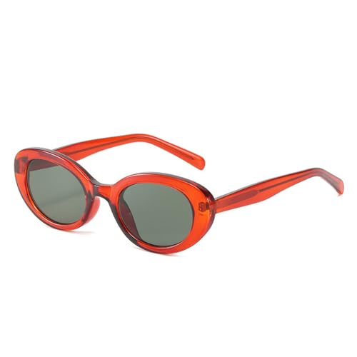 LVTFCO Modische kleine ovale Sonnenbrille für Damen, Vintage, klare Bonbonfarbe, Katzenaugen-Sonnenbrille für Herren, UV400, blau-rosa, Sonnenbrille, Transparent Blau, Einheitsgröße von LVTFCO