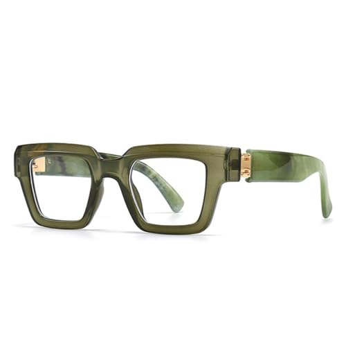 LVTFCO Modische quadratische Damen-Sonnenbrille im Vintage-Stil, Bonbonfarben, durchsichtig, mit Farbverlauf, für Herren, Punk-Sonnenbrille, Olivgrün, klar, Einheitsgröße von LVTFCO