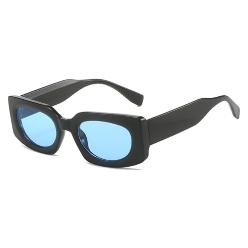 LVTFCO Modische quadratische Sonnenbrille für Damen in Jelly-Farbe, Retro, klare Ozean-Farbverlaufsgläser, Brillenschirme, UV400, trendige Sonnenbrillen für Herren, Schwarz/Blau, Einheitsgröße von LVTFCO