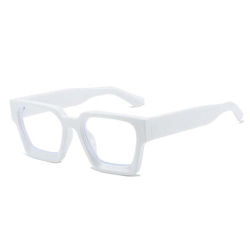 LVTFCO Modischer quadratischer Brillenrahmen für Damen, klare Brille, Vintage, für Herren, blau-grüner Rahmen, blau-transparent, Einheitsgröße von LVTFCO