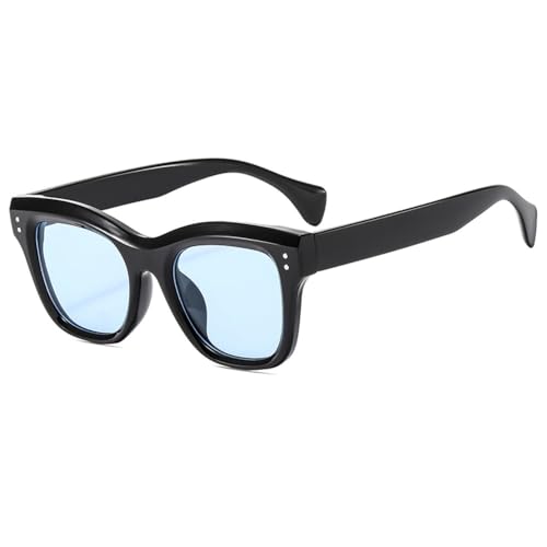 LVTFCO Persönlichkeit Cat Eye Sonnenbrille Frau Vintage Candy Farben Gradient Sonnenbrille Weibliche Mode Brille, Schwarz Blau von LVTFCO