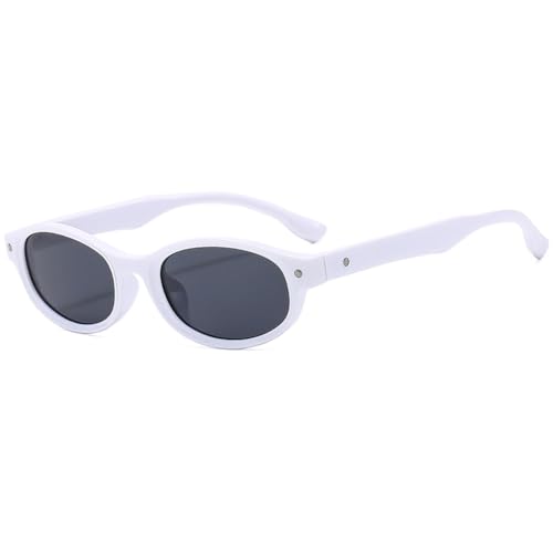 LVTFCO Personalisierte Modetrend Sonnenbrillen Frauen Oval Kleine Rahmen Sonnenbrille UV-Schutz Weiblich,Weiß von LVTFCO