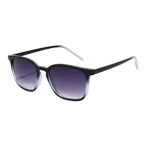 LVTFCO Quadratische Fahrrad-Sonnenbrille für Herren und Damen, rechteckiger Rahmen, Sonnenbrille für Damen, Retro-Farbverlauf, Hip-Hop-Sonnenbrille, UV400, Blau, Klar von LVTFCO